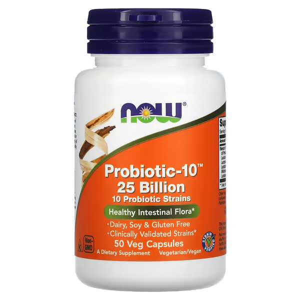 5275012643_probiotic-10-25-mlrd.png NOW Foods, Probiotic-10, 25 млрд КУО, 50 капсул - Зображення 1